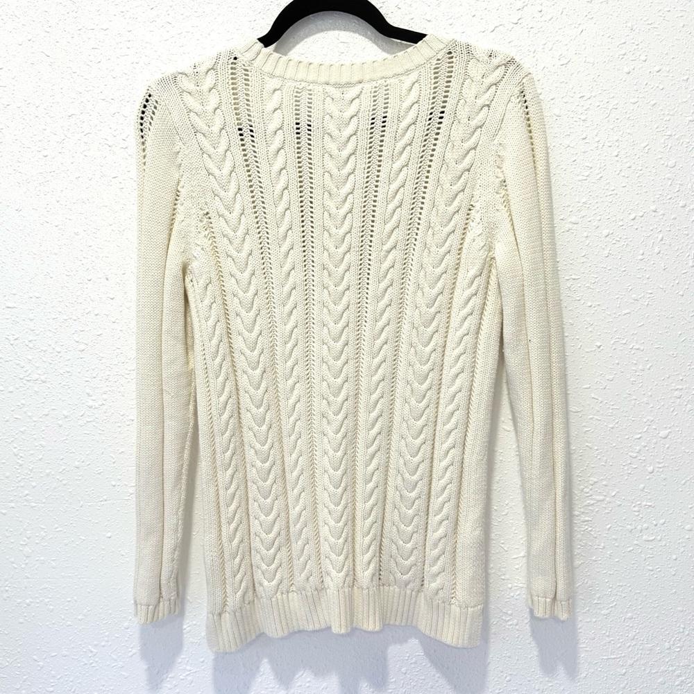 Talbots Ivory Cable Knit Sweater MP - Picture 7 of 8